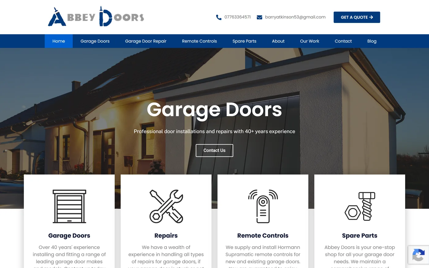 Abbey Doors website