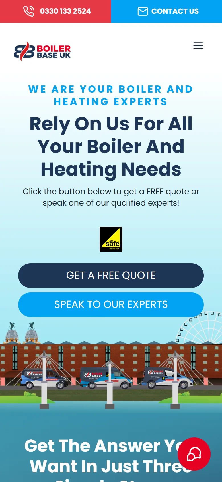 EnergyBase homepage on mobile before the rebuild