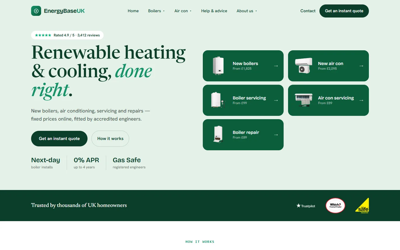 EnergyBase website homepage