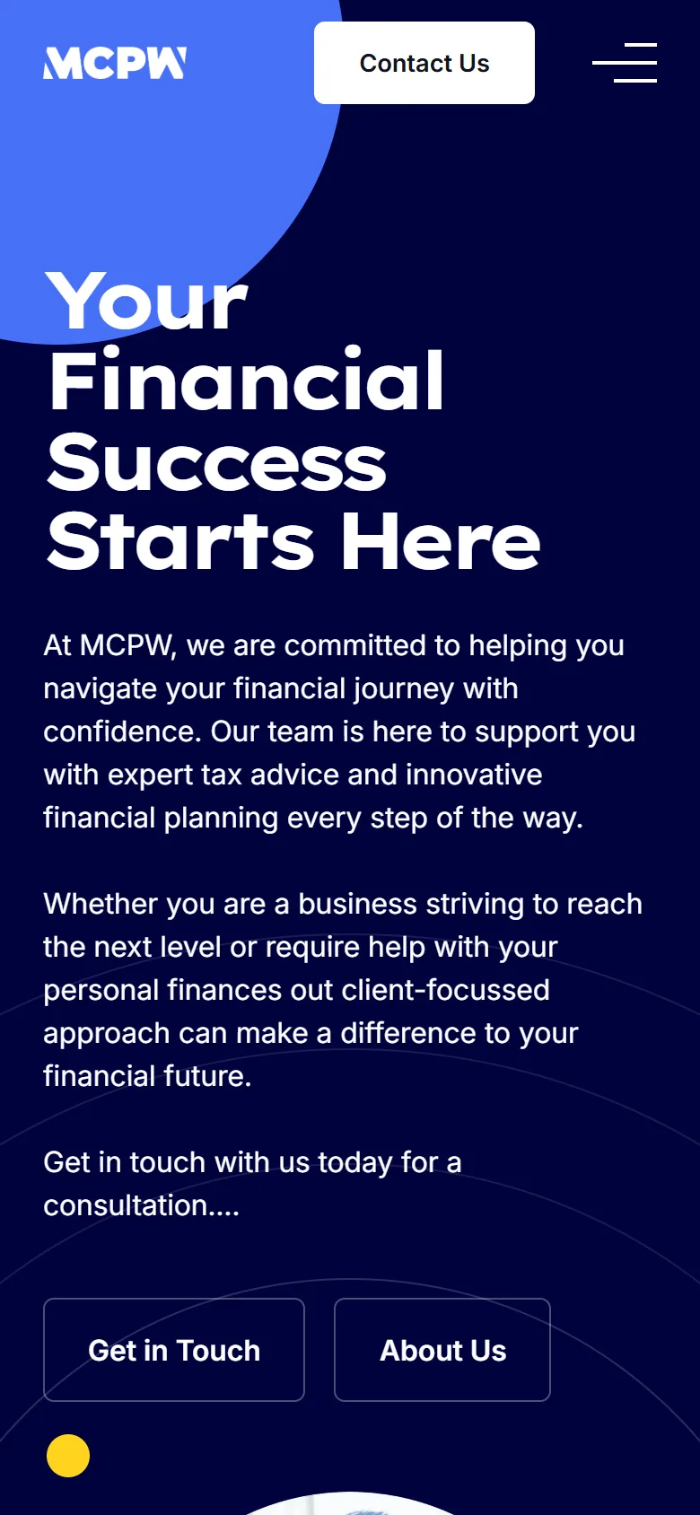 MCPW homepage on mobile before the rebuild