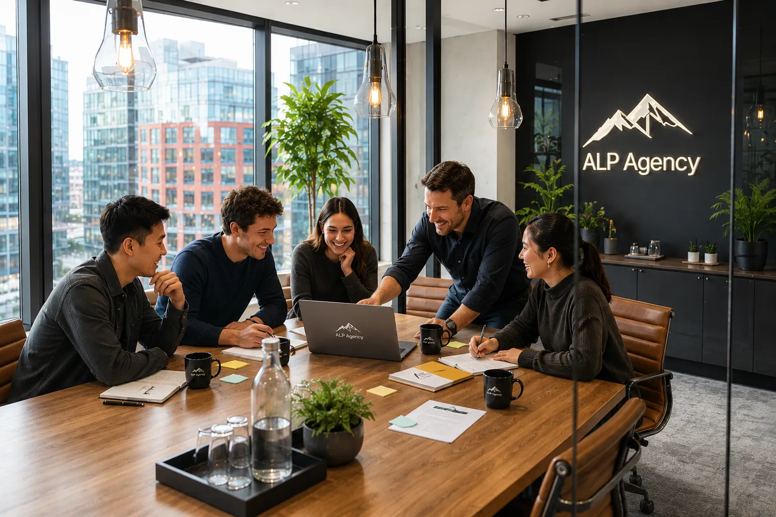 Sales team reviewing their pipeline together
