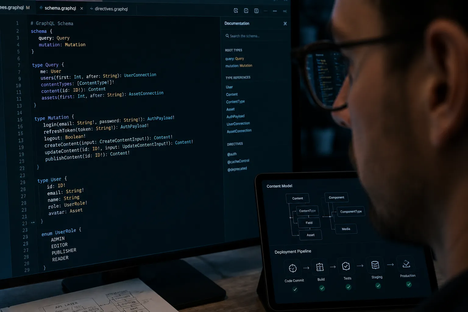 Headless CMS and API schema in development
