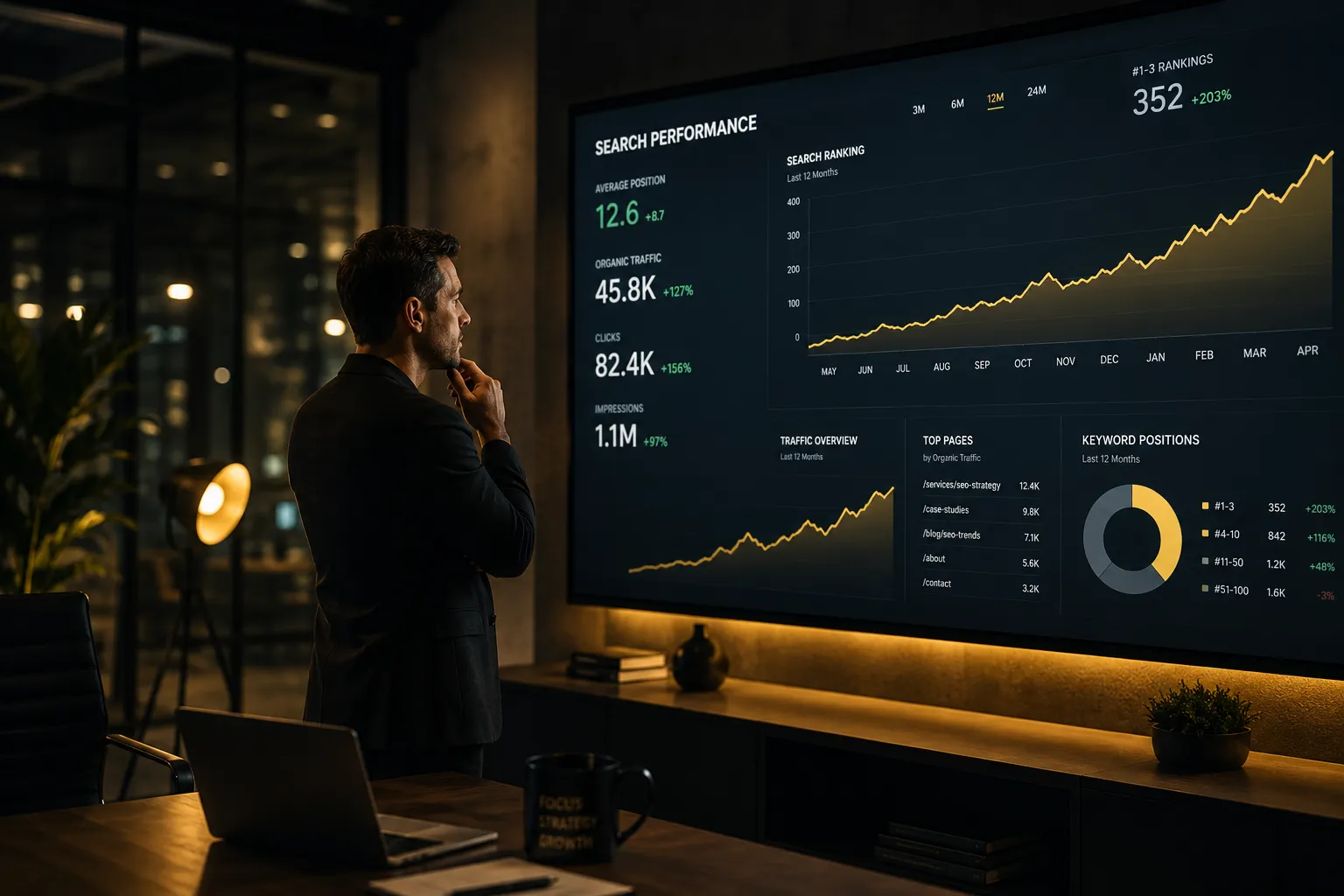 Organic search strategy dashboard
