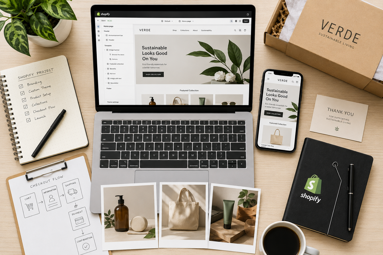 Shopify project planning and storefront design