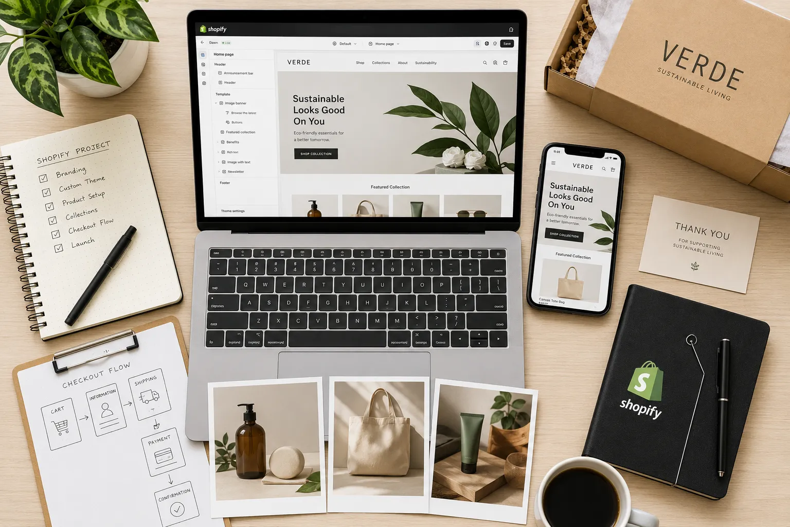 Shopify project planning and storefront design